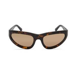 NEW ELISA JOHNSON women's sham sunglasses in brown tortoise gold mirror lens